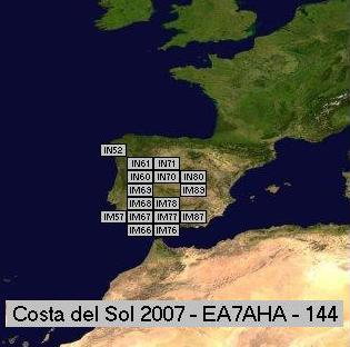 Cuadrículas trabajadas en VHF